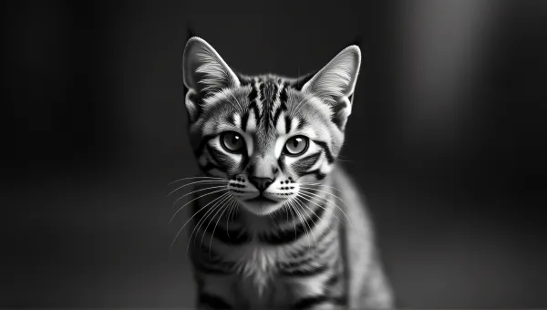 Striped Cat Portrait With Intense Focus