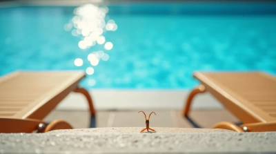 Sun Lounge Chairs By Reflective Azure Water