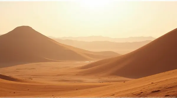 Sunlit Arid Hills With Layered Curves