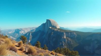 Sunlit Cliff Peak Under Clear Blue Sky