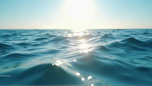 Sunlit Sea Surface With Gentle Ripples