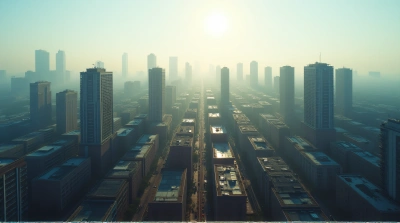 Sunlit Towering Buildings From Above At Dawn