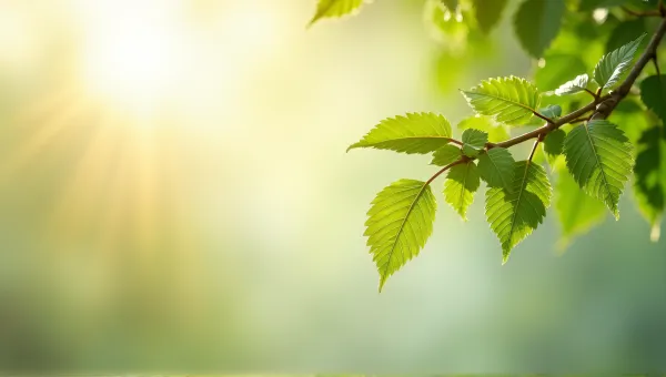 Sunlit Tree Branch With Textured Leaves