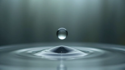 Suspended Sphere Over Reflective Surface Macro
