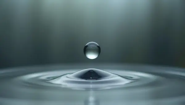 Suspended Sphere Over Reflective Surface Macro