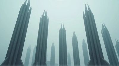 Tall Concrete Towers Under Muted Sky