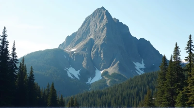 Tall Conifer Forest On Rugged Alpine Summit