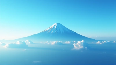 Tall Summit Against Expansive Sky With Clouds