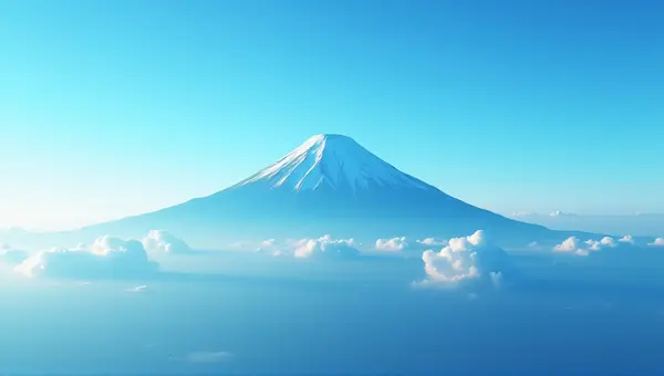 Tall Summit Against Expansive Sky With Clouds