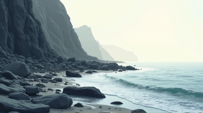 Textured Slate Shoreline With Gentle Ripples