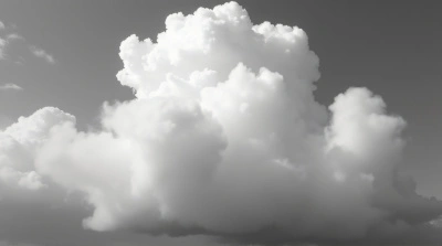 Thick Vapor Plume Rising Upward Monochrome