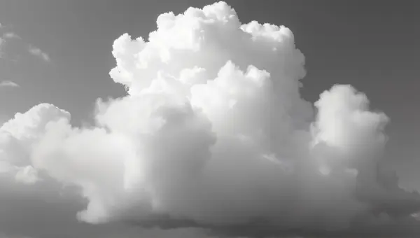 Thick Vapor Plume Rising Upward Monochrome