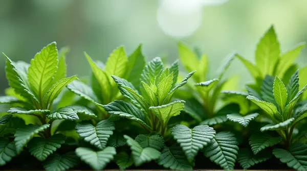 Thriving Foliage Close-Up With Textured Leaves