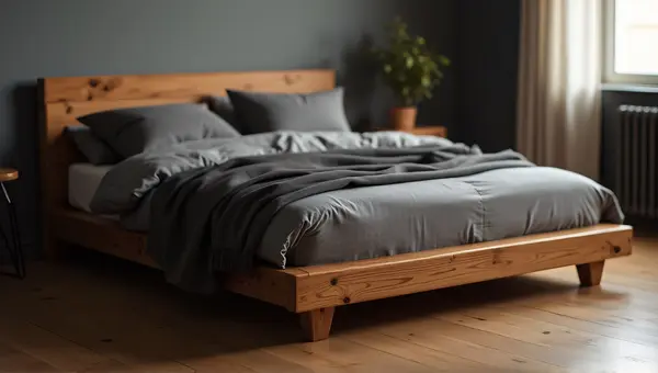 Timber Bed Frame With Natural Grain Detail