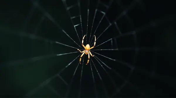 Tiny Arachnid On Delicate Silk Threads