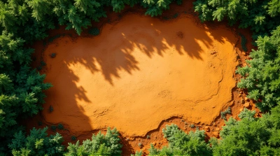 Top-Down Lush Foliage With Earthy Tones Texture