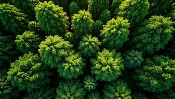 Top-Down View of Leafy Green Tree Crowns