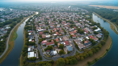 Top View Network Of Roads And Green Spaces