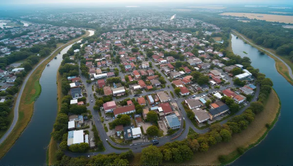 Top View Network Of Roads And Green Spaces