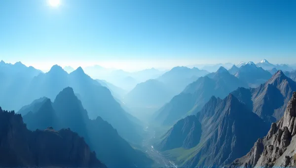 Towering Peaks Under Bright Blue Sky