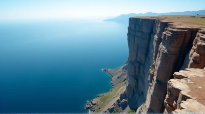 Towering Precipice With Expansive Blue Horizon