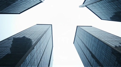 Towering Reflective Skyscrapers From Street View