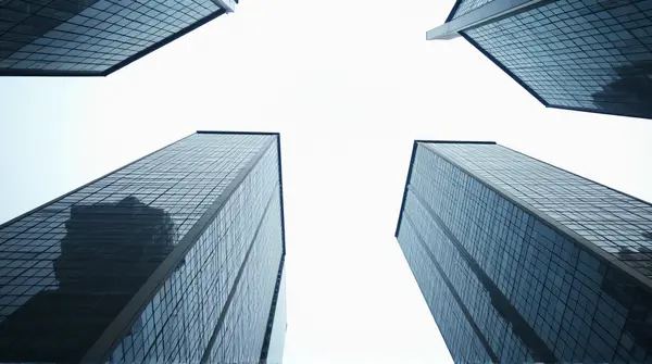 Towering Reflective Skyscrapers From Street View
