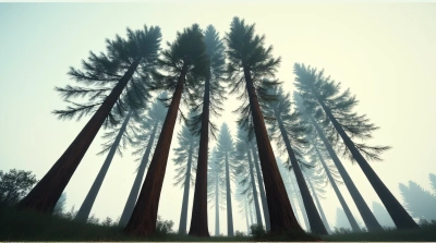 Towering Tree Trunks From Ground View