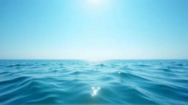 Tranquil Ocean Surface Beneath Cerulean Sky