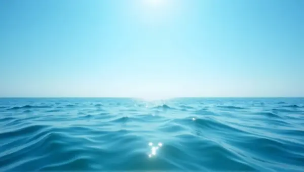 Tranquil Ocean Surface Beneath Cerulean Sky