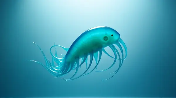 Translucent Gelatinous Creature With Tentacles