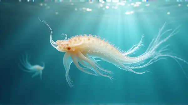 Translucent Jellyfish Floating Gracefully Underwater