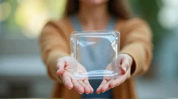 Transparent Plastic Package Display With Natural Light