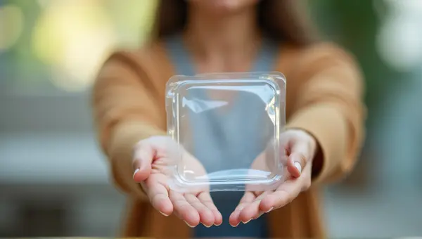 Transparent Plastic Package Display With Natural Light