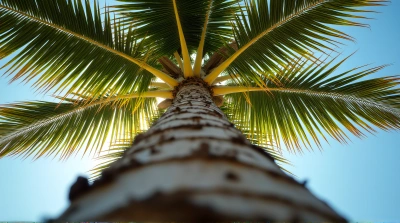 Tropical Palm Tree Canopy Sunlight Filter