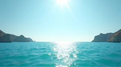Turquoise Water Bay Surrounded By Rocky Cliffs