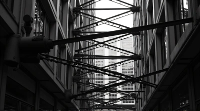 Urban Metal Framework Network In Grayscale