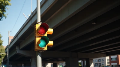 Urban Traffic Light With Red Yellow Green Signals
