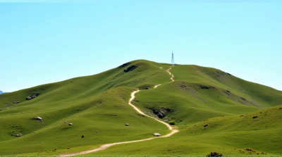 Verdant Mountain With Rolling Slopes And Path