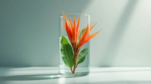 Vibrant Botanical Specimen In Transparent Vessel