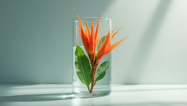Vibrant Botanical Specimen In Transparent Vessel