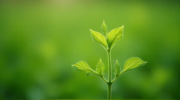 Close-up of a vibrant foliaged stem showing detailed veins and edges against a blurred background