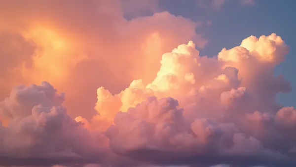Vibrant Glowing Clouds With Amber And Rose Tones
