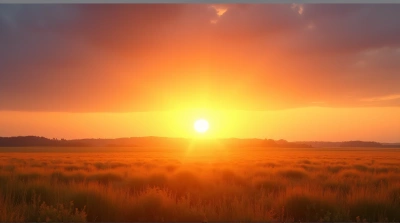 Vibrant Horizon With Warm Sky And Shadows