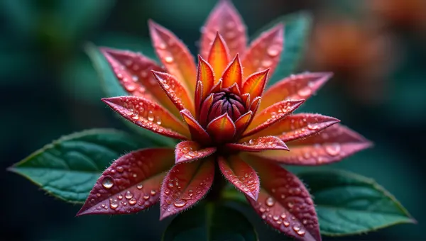 Vibrant Leaf Cluster With Dew Drops