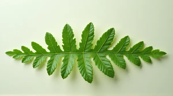Vibrant Leaf Sprig With Serrated Edges