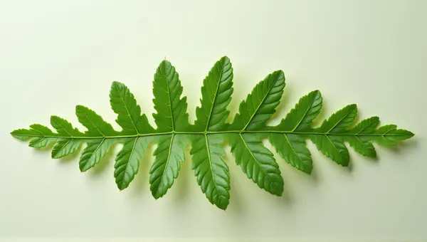 Vibrant Leaf Sprig With Serrated Edges