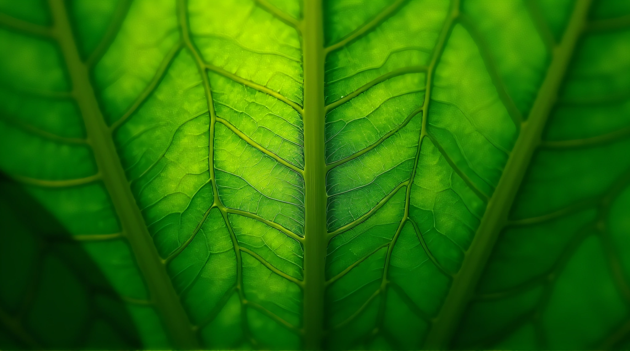 Vibrant Leaf Surface Showing Natural Structure