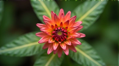 Vibrant Plant Blossom Close-Up Symmetrical Texture