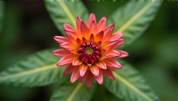 Vibrant Plant Blossom Close-Up Symmetrical Texture